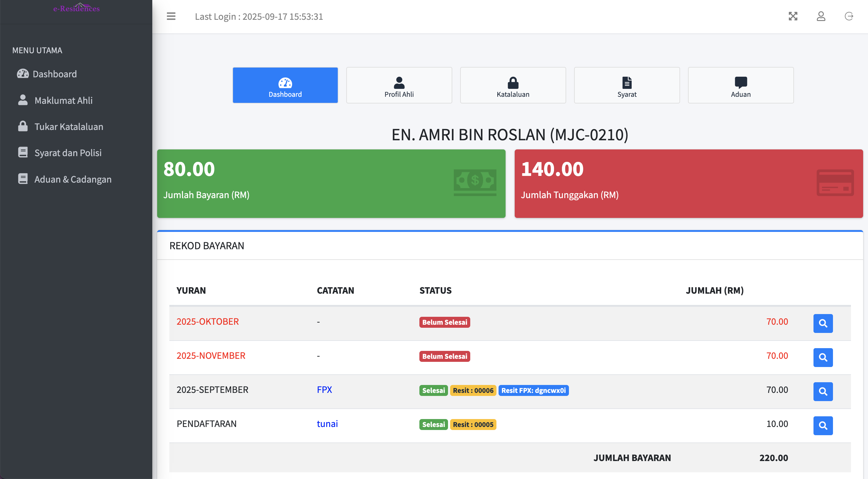 e-Residences Dashboard